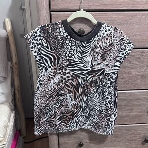 FP Movement by Free People Animal Print Short Sleeve Top